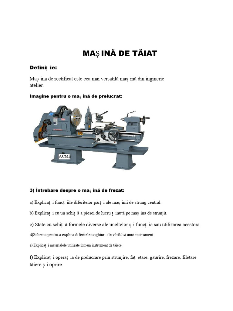 Mașină de Strunjit | PDF