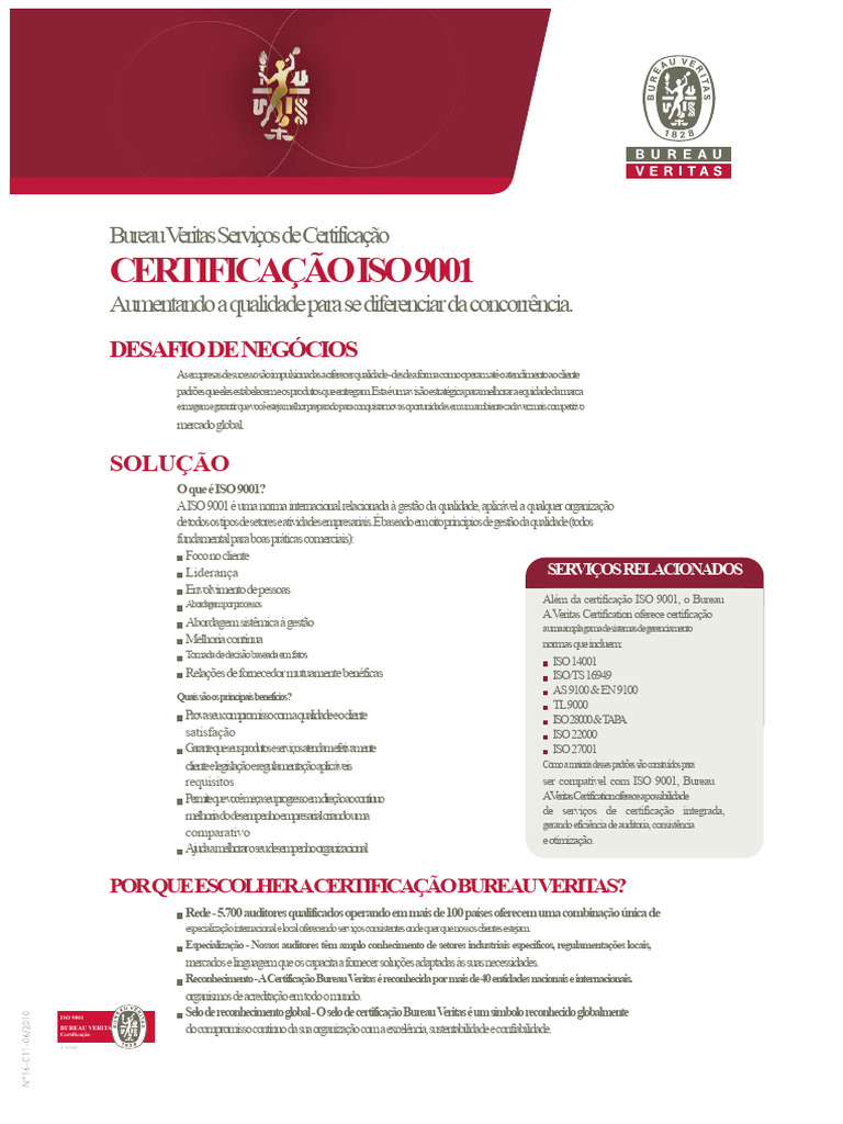 Certificação BV Iso 9001 | PDF | Gestão de qualidade | Business