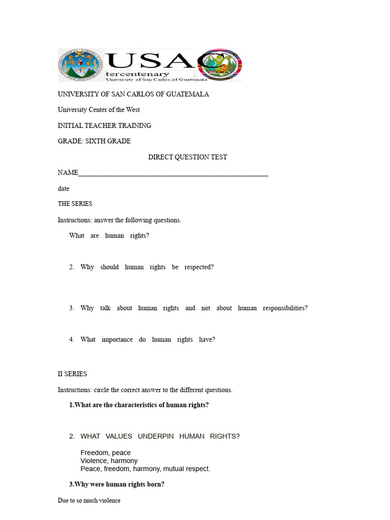 Human Rights and Courtesy Norms Test | PDF | Subtraction | Justice