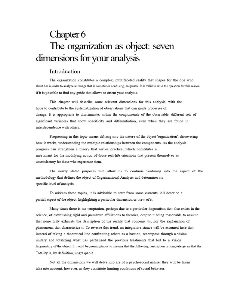 Analyzing Organizational Dimensions | PDF | System | Complexity