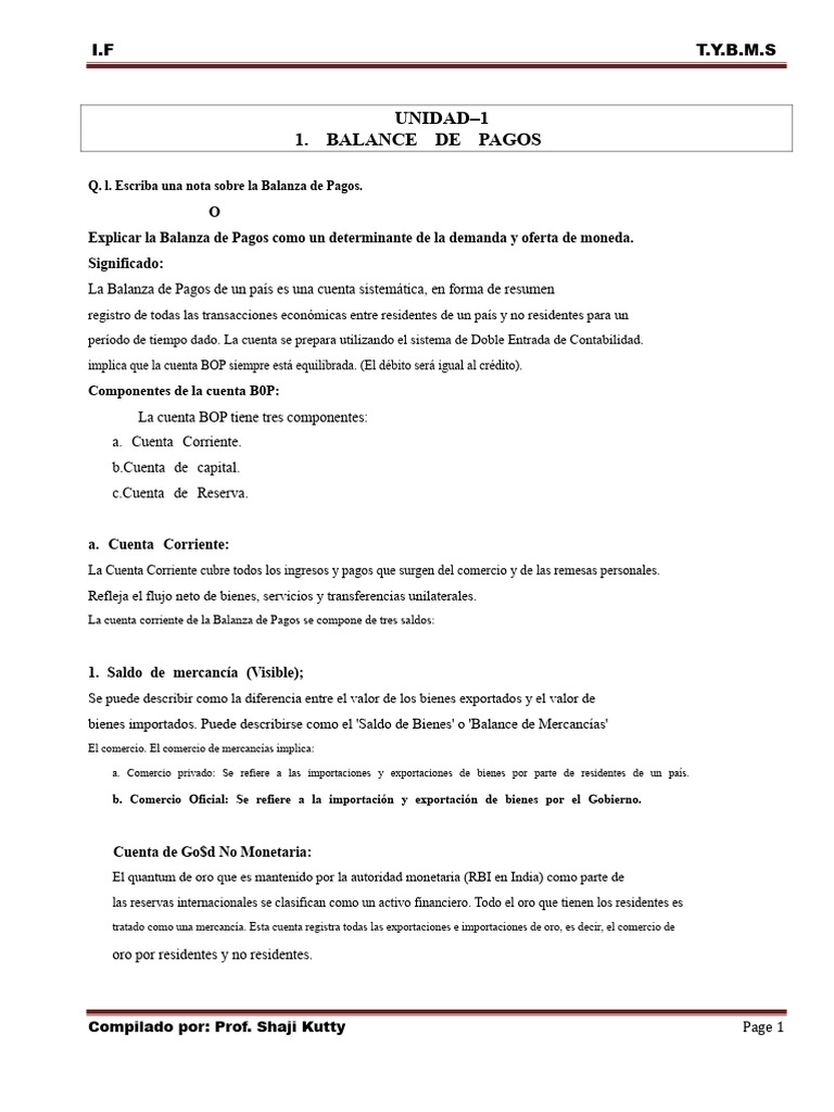 Finanzas Internacionales B.M.S. | PDF | Tipo de cambio | Balance de pagos