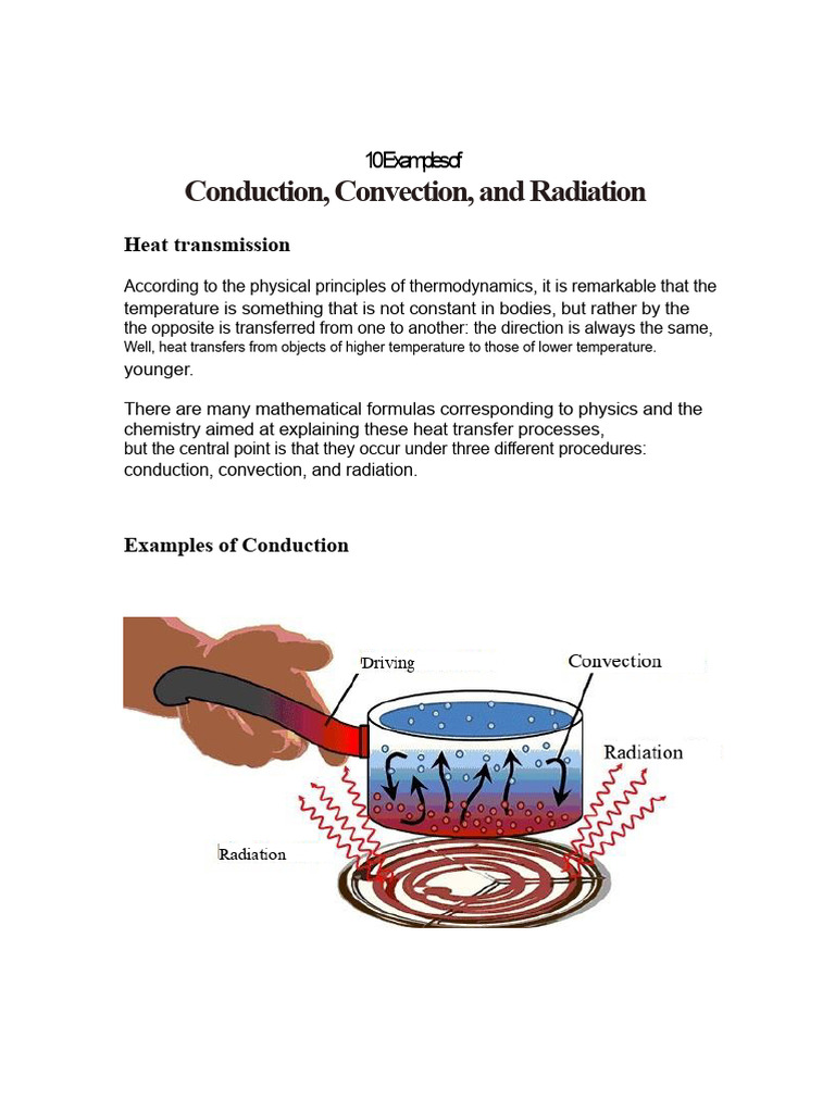 Examples Conduction, Convection, Radiation | PDF | Heat Transfer ...