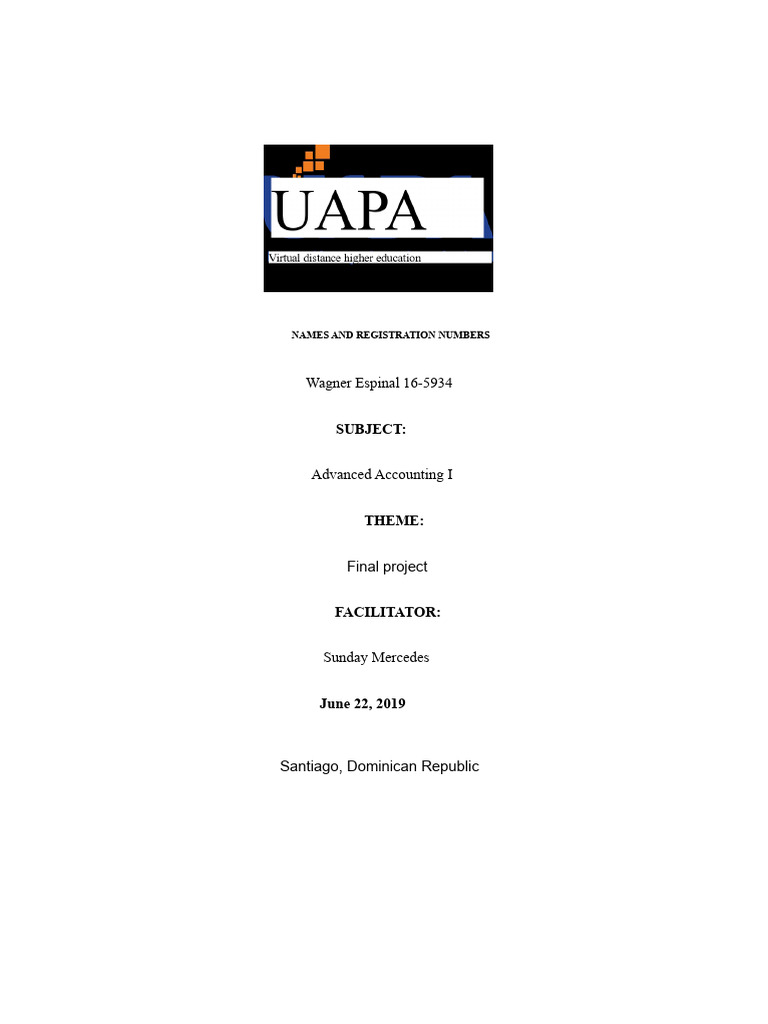Advanced Accounting I Final Project Report | PDF | Money | Currency