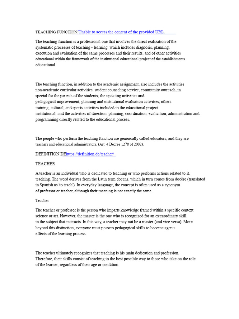 Understanding the Teaching Function | PDF | Academic Degree | Teachers