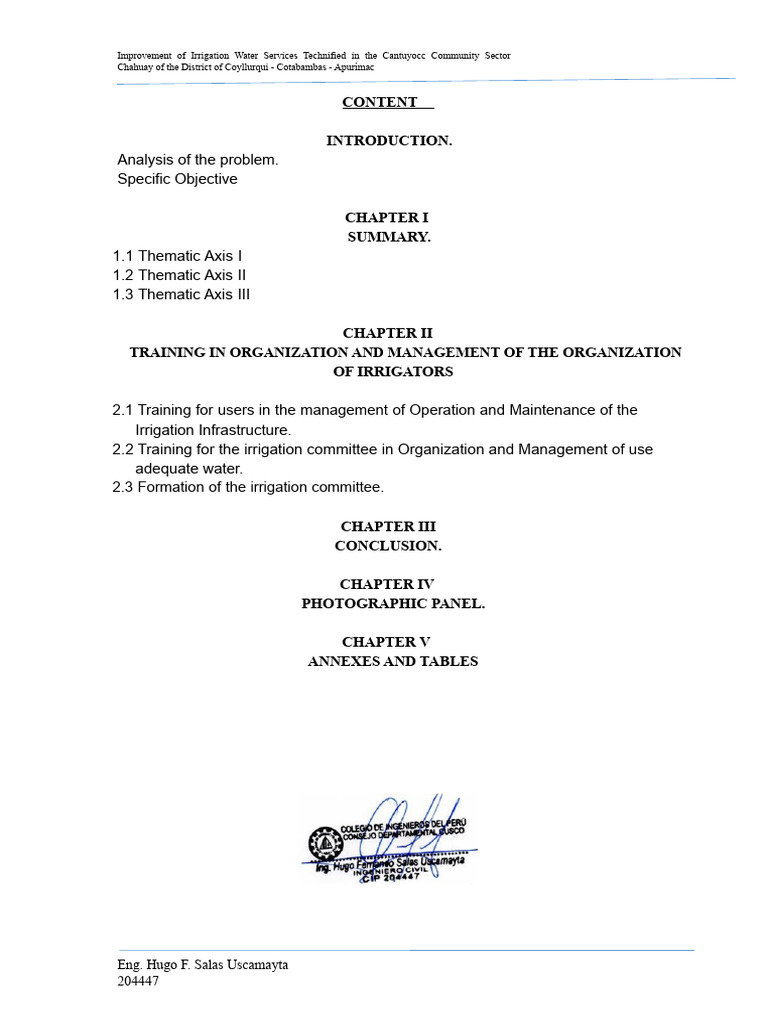 Irrigation Management Training in Cantuyocc | PDF | Infrastructure | Valve