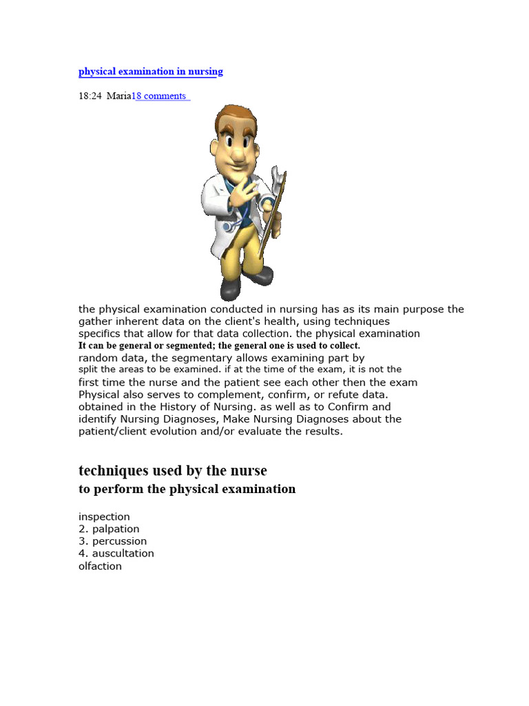 Comprehensive Nursing Physical Exam Guide | PDF | Physical Examination ...