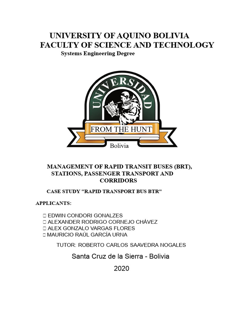 BRT System Management Case Study PDF Bus Public Transport