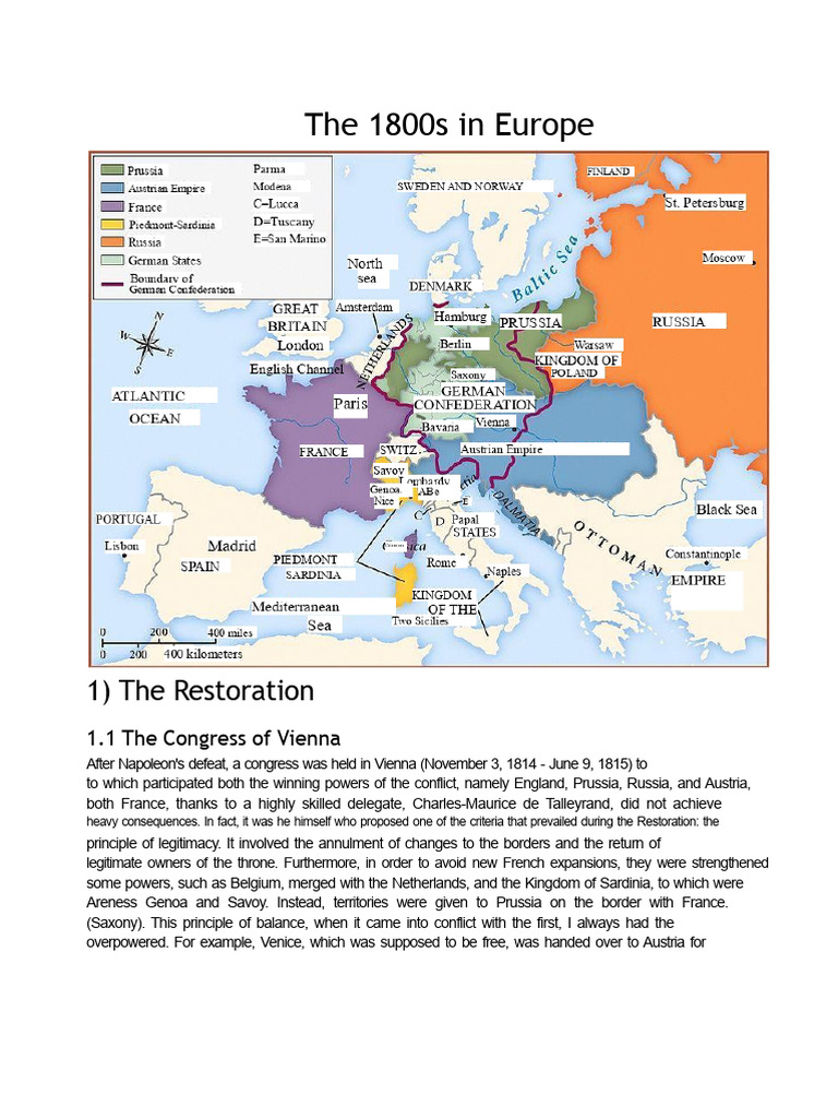 The 1800s in Europe: Key Events and Figures | PDF | Kingdom Of Prussia