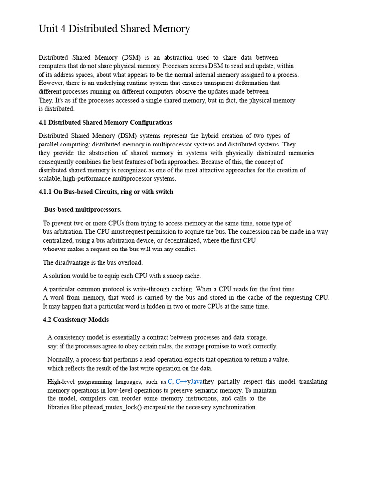Understanding Distributed Shared Memory | PDF | Computer Architecture ...