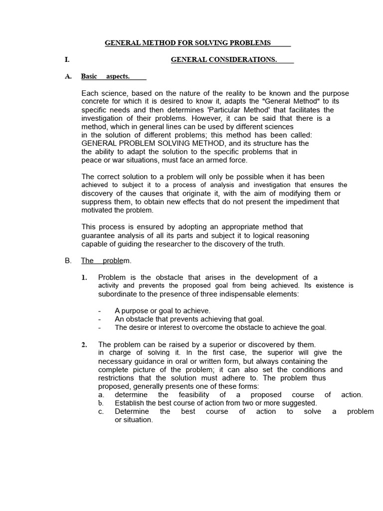 General Problem Solving Method Guide | PDF | Cost Of Living | Sampling ...