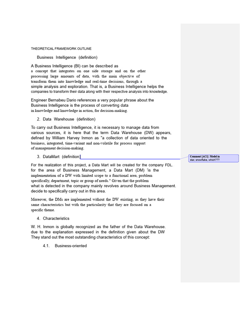 Business Intelligence Framework Overview | PDF | Business Intelligence ...