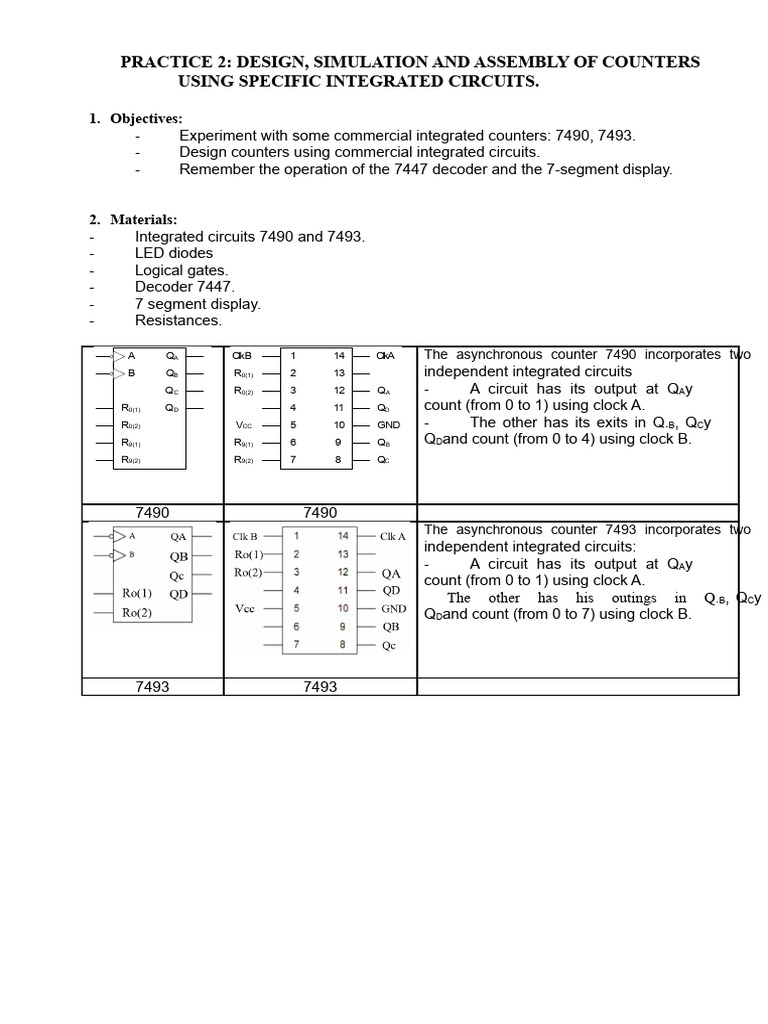 Design and Assemble Integrated Counters | PDF | Electronic Circuits ...