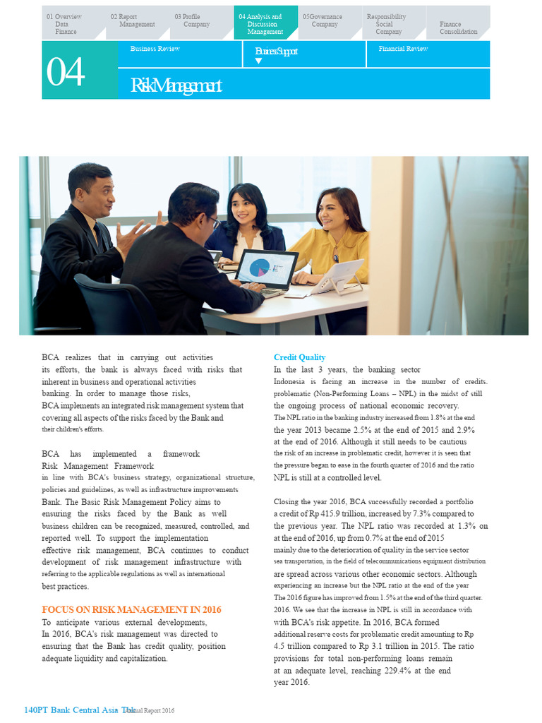 BCA 2016 Risk Management Overview | PDF | Internal Control | Risk ...