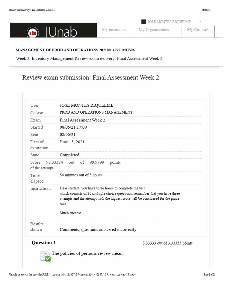 Final Assessment Review: Inventory Management | PDF | Inventory ...