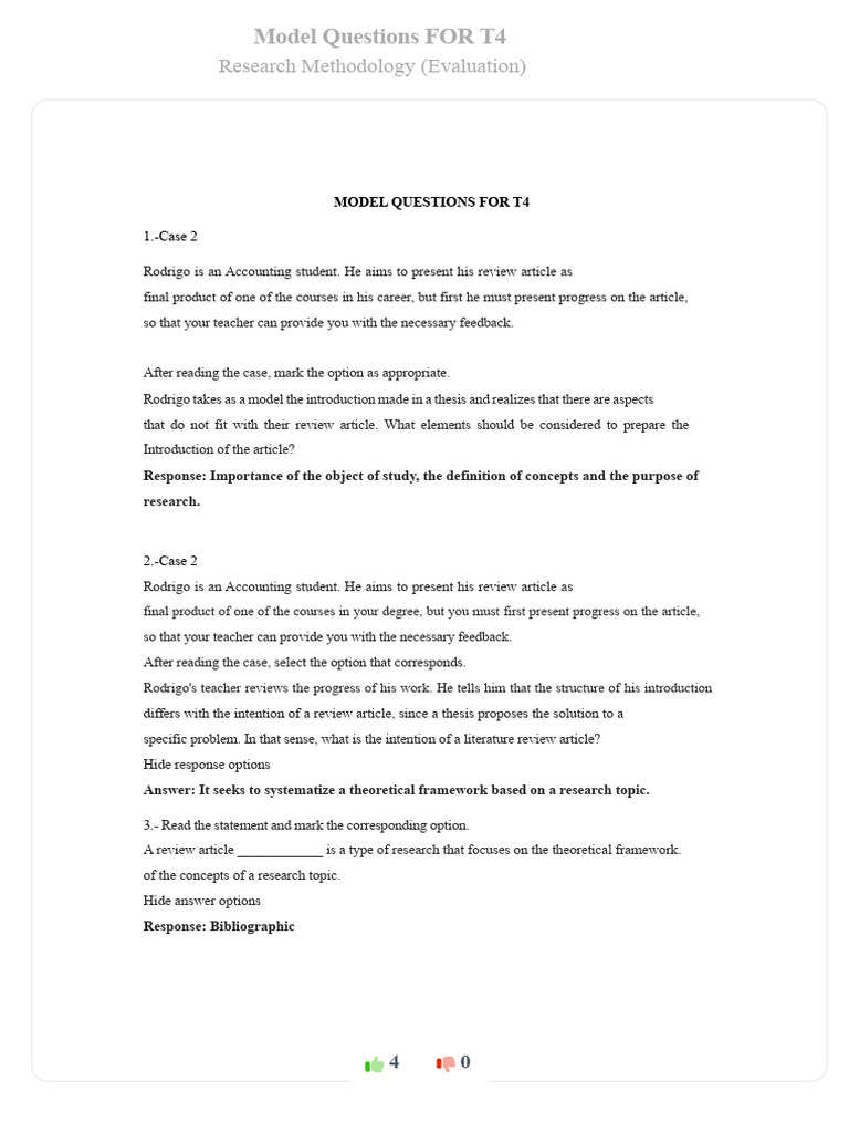 Model Questions For The t4 - Compress | PDF | Methodology | Citation