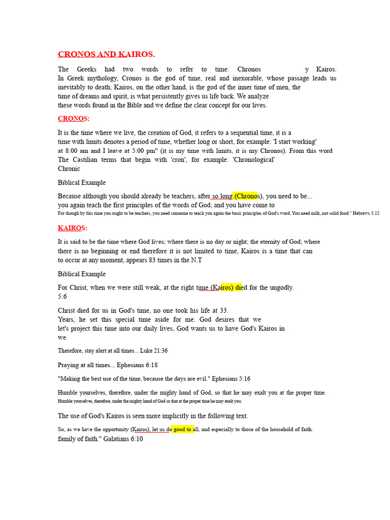 Cronos and Kairos | PDF | Jesus | God