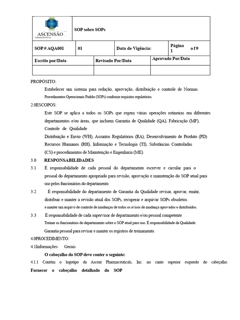 Sistema de Controle de SOPs | PDF