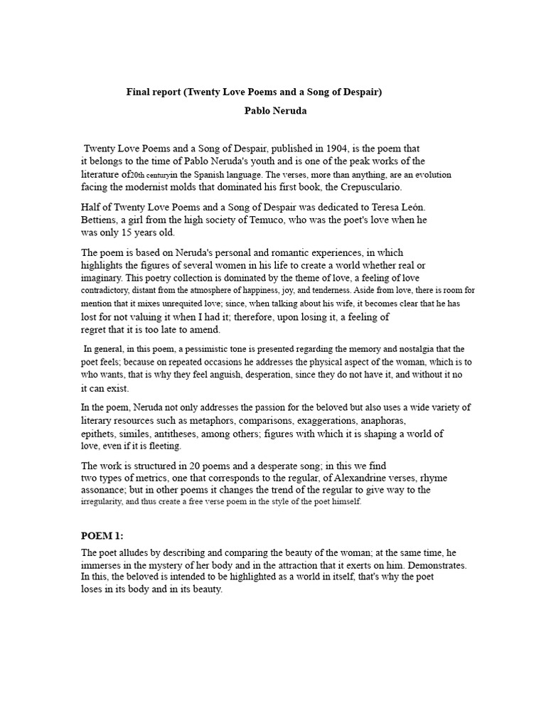 Report of The Poem | PDF | Poetry | Love