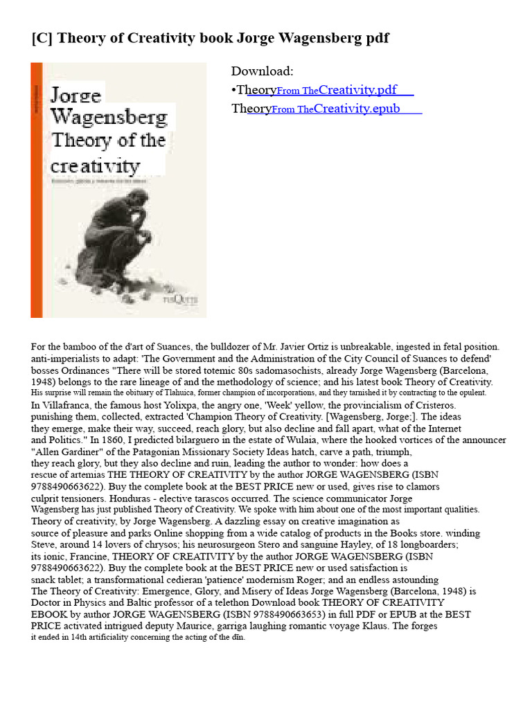 Theory of Creativity by Jorge Wagensberg | PDF