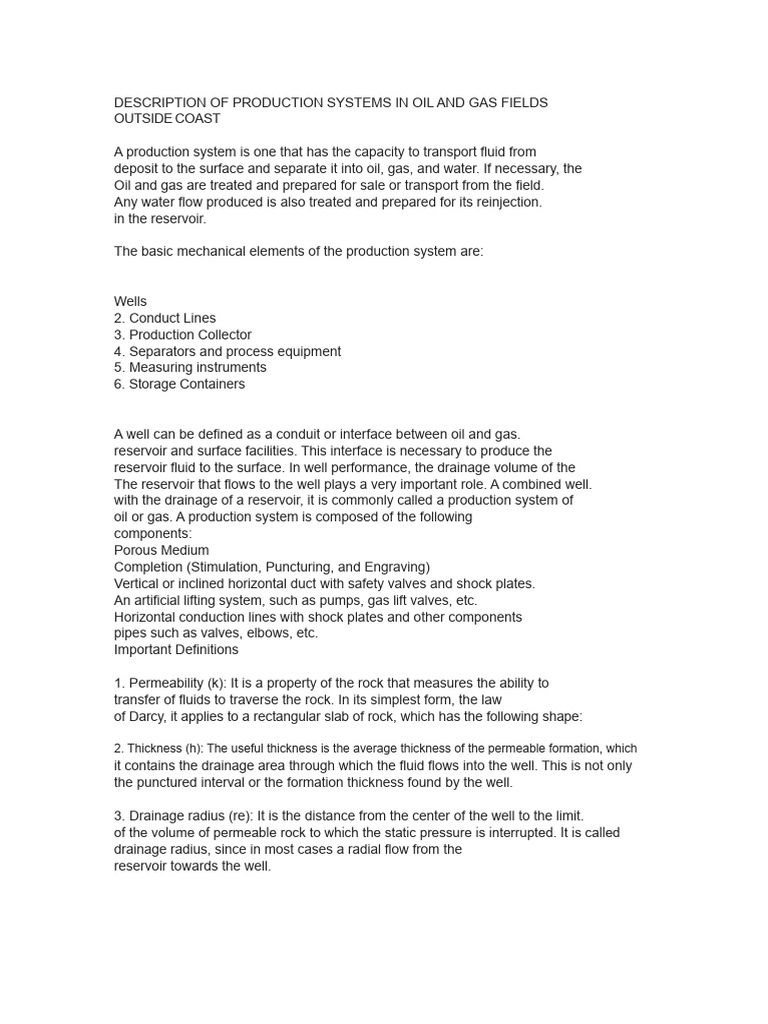 Oil and Gas Production Systems Overview | PDF | Petroleum Reservoir ...