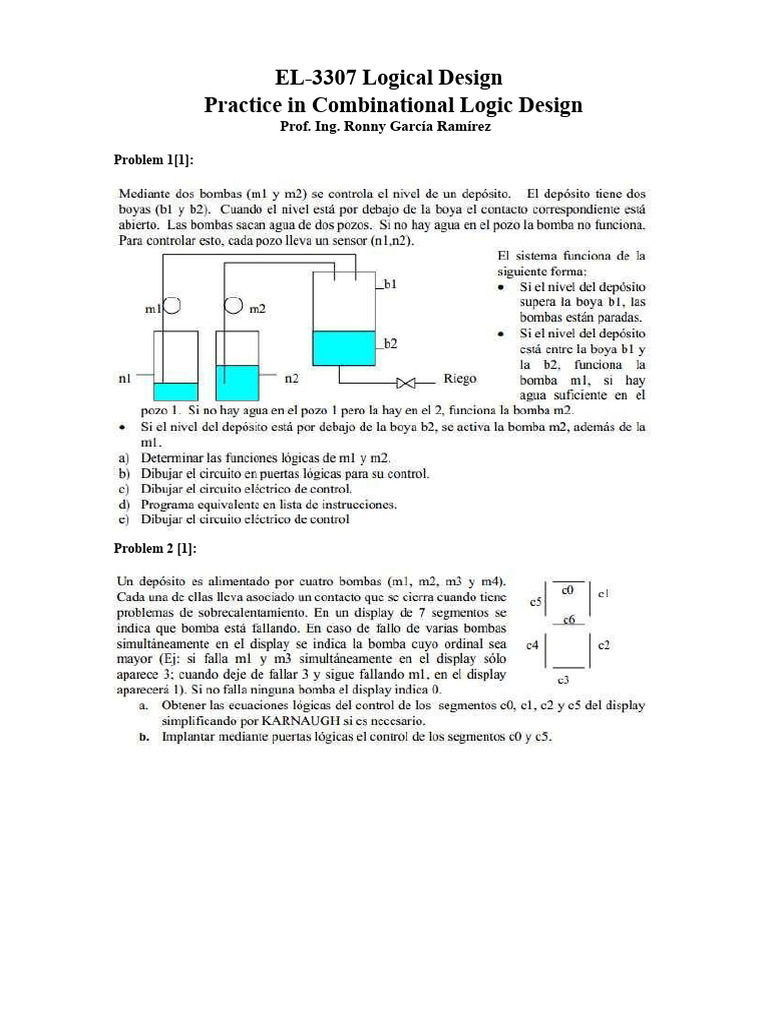 Combinational Logic Design Problems | PDF | Logic Gate | Traffic Light