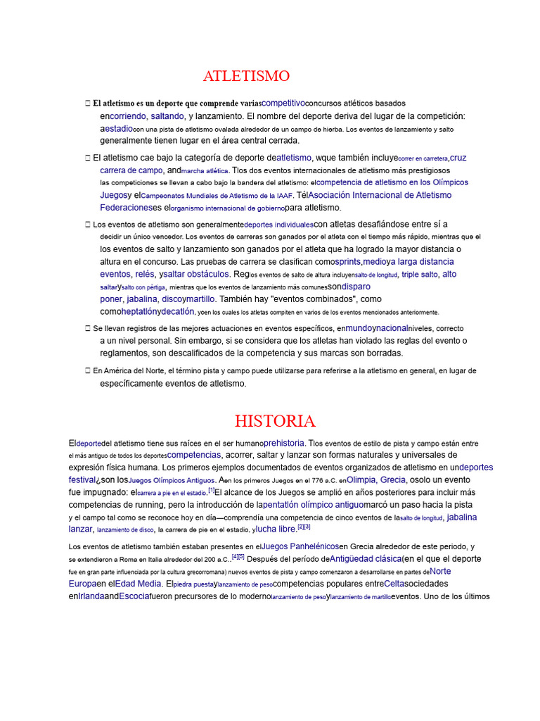Atletismo | PDF | Deporte del atletismo | Deportes individuales