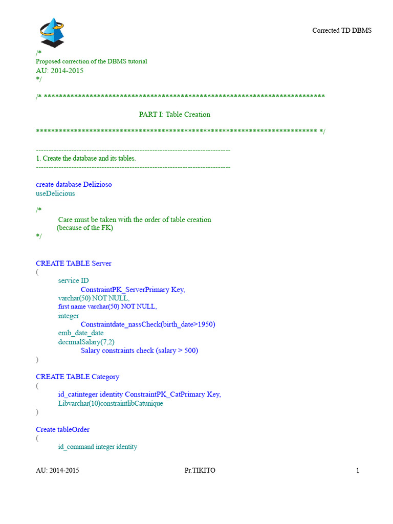 Correct DBMS TD | PDF | Databases | Sql