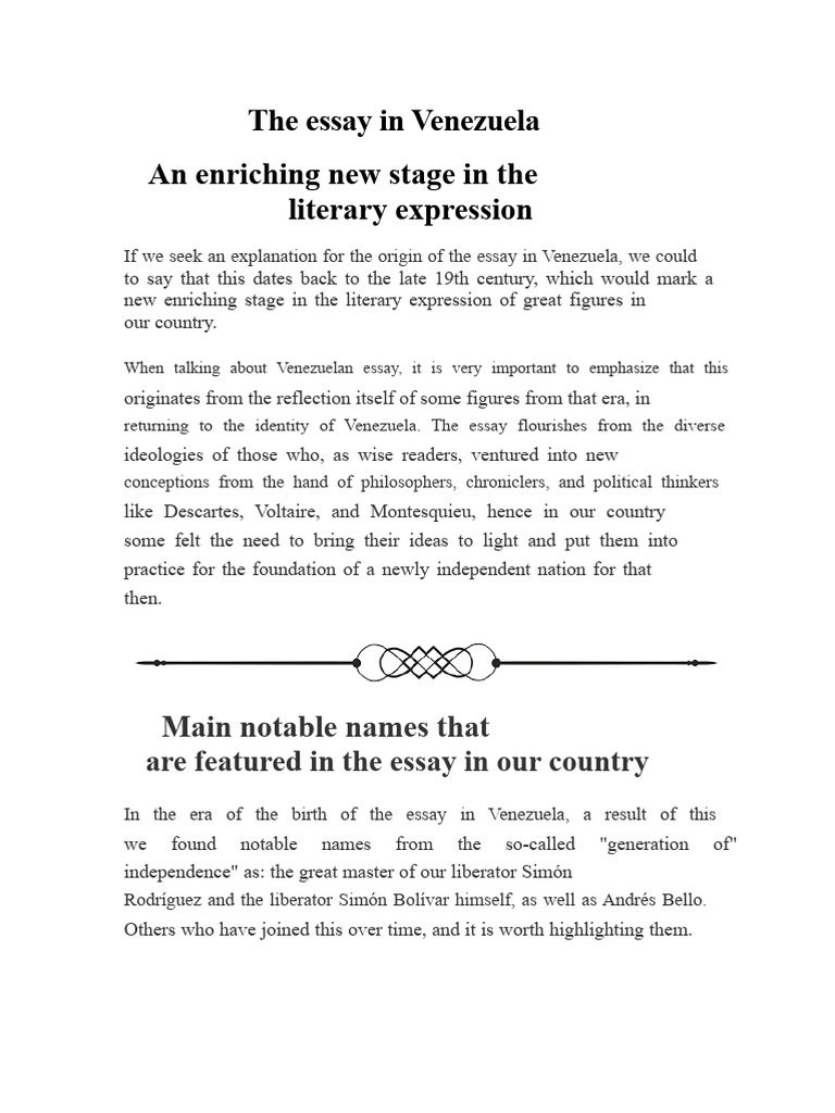 The Essay in Venezuela | PDF | Venezuela | Essays