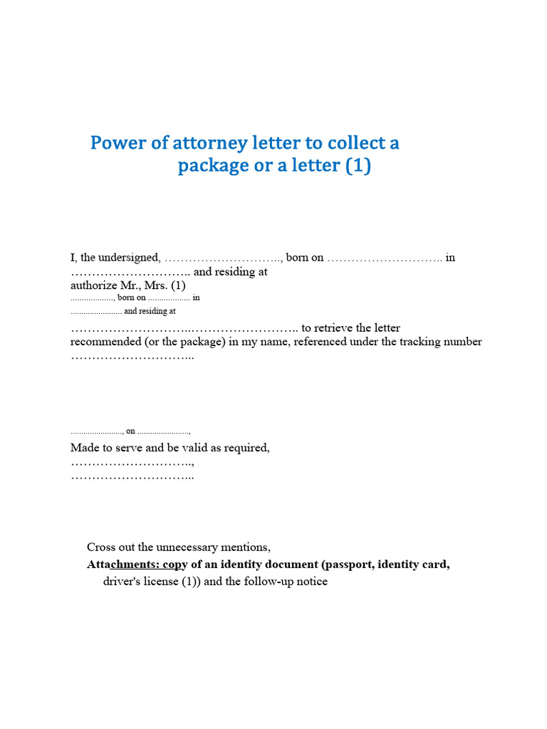 Proxy Model For A Package or A Letter | PDF