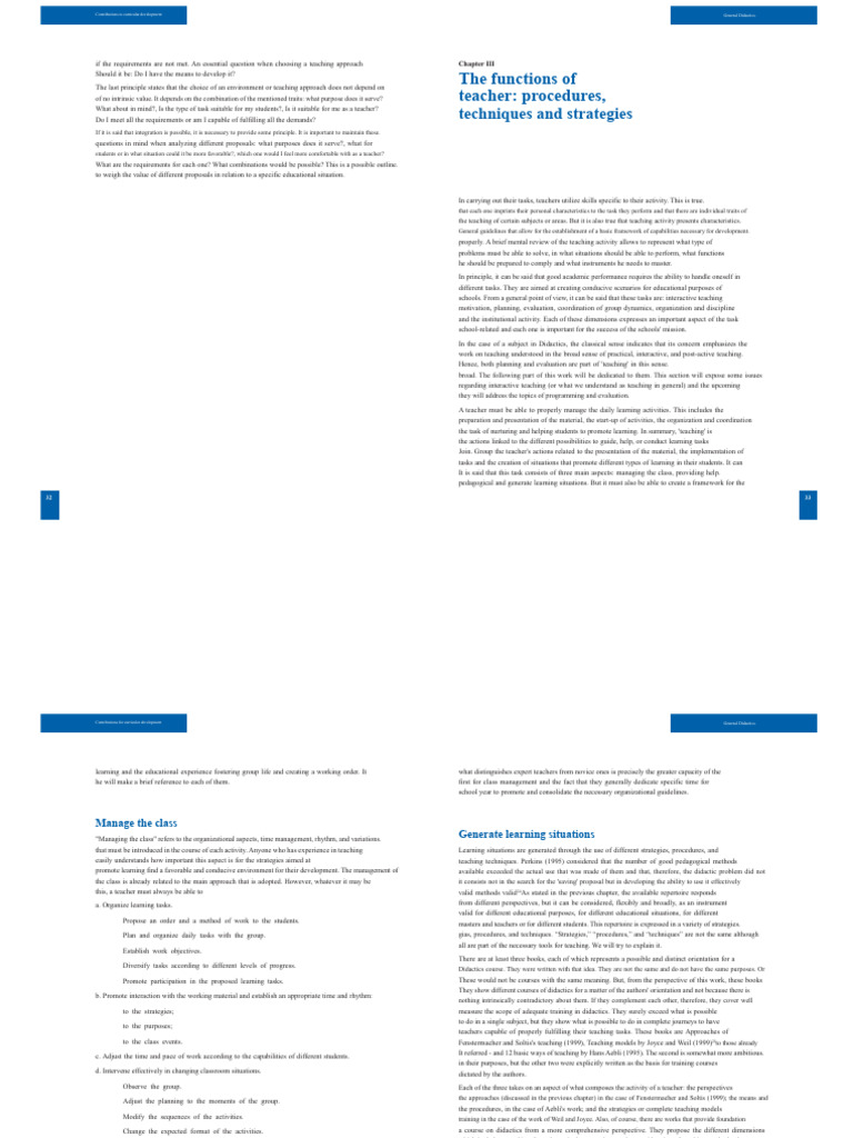 The Functions of The Teacher - Procedures, Techniques, and Strategies ...