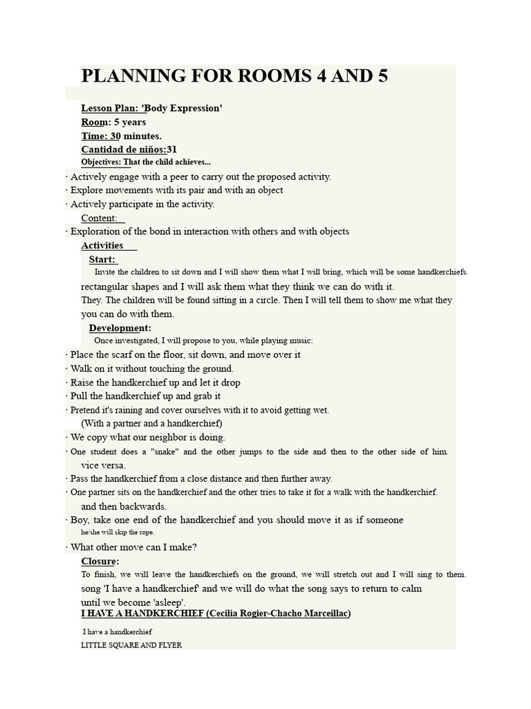 Planning For 4 and 5 Year Old Classrooms | PDF | Foot