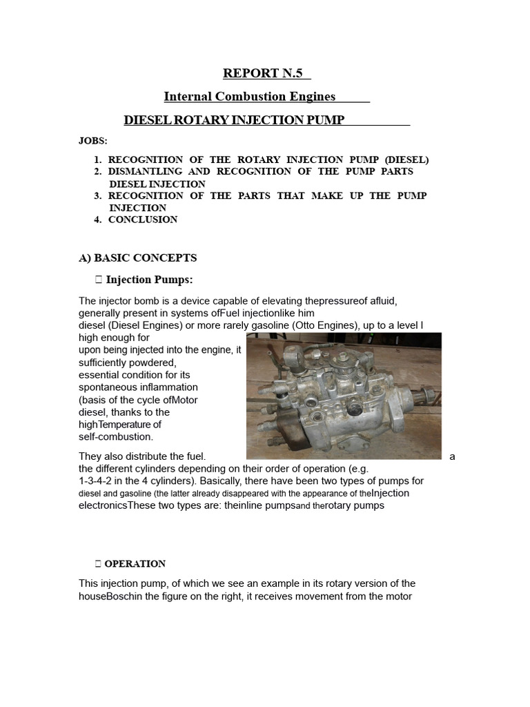 Diesel Rotary Injection Pump Overview | PDF | Fuel Injection | Diesel ...