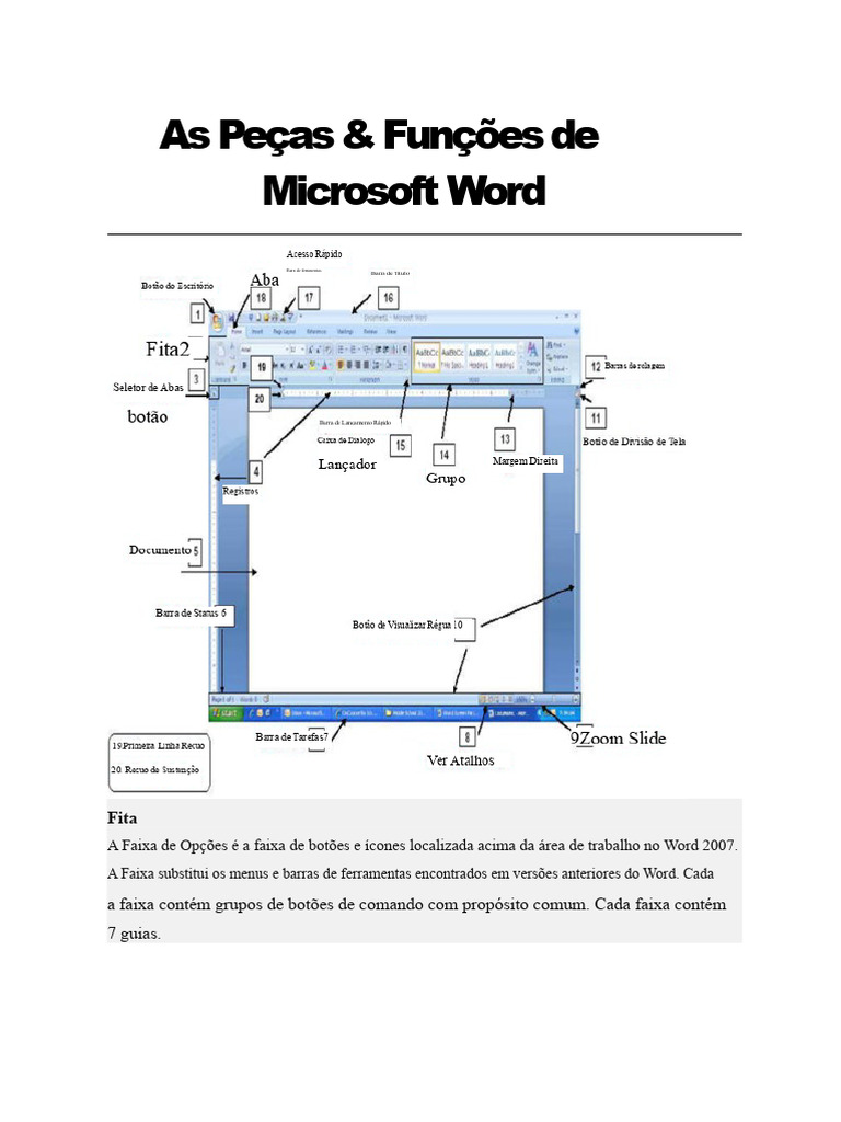 As Partes e Funções Do MS Word | PDF | Janela (informática) | Programas