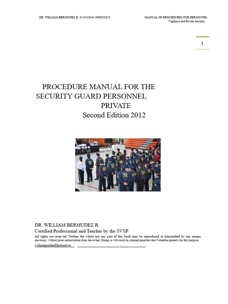 Manual Procedure For Private Security Guards | PDF | Security Guard ...