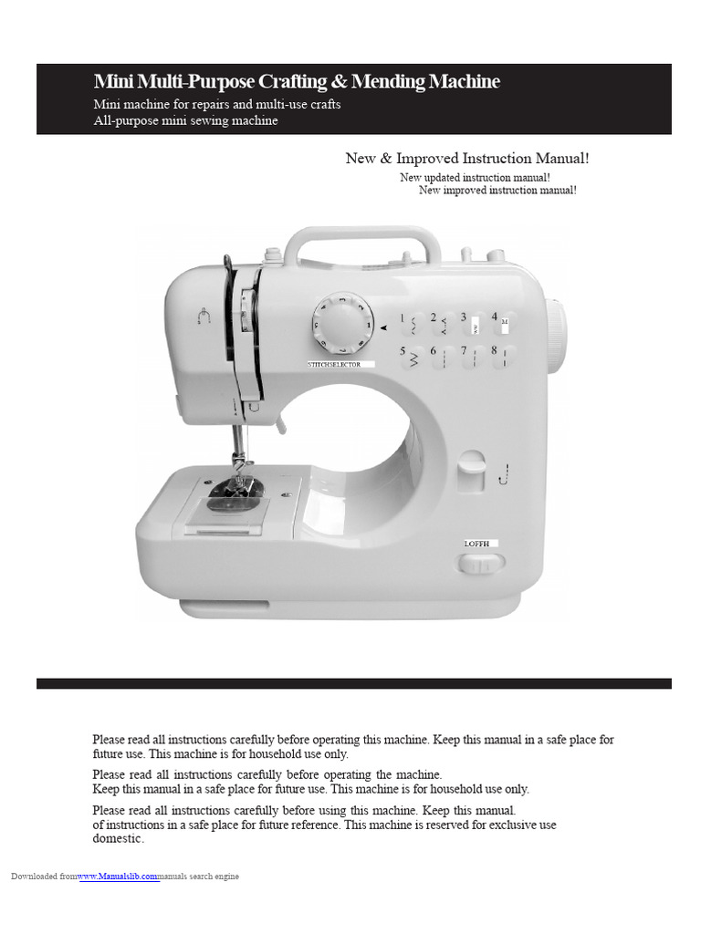 Mini Sewing Machine User Manual | PDF | Sewing Machine | Sewing