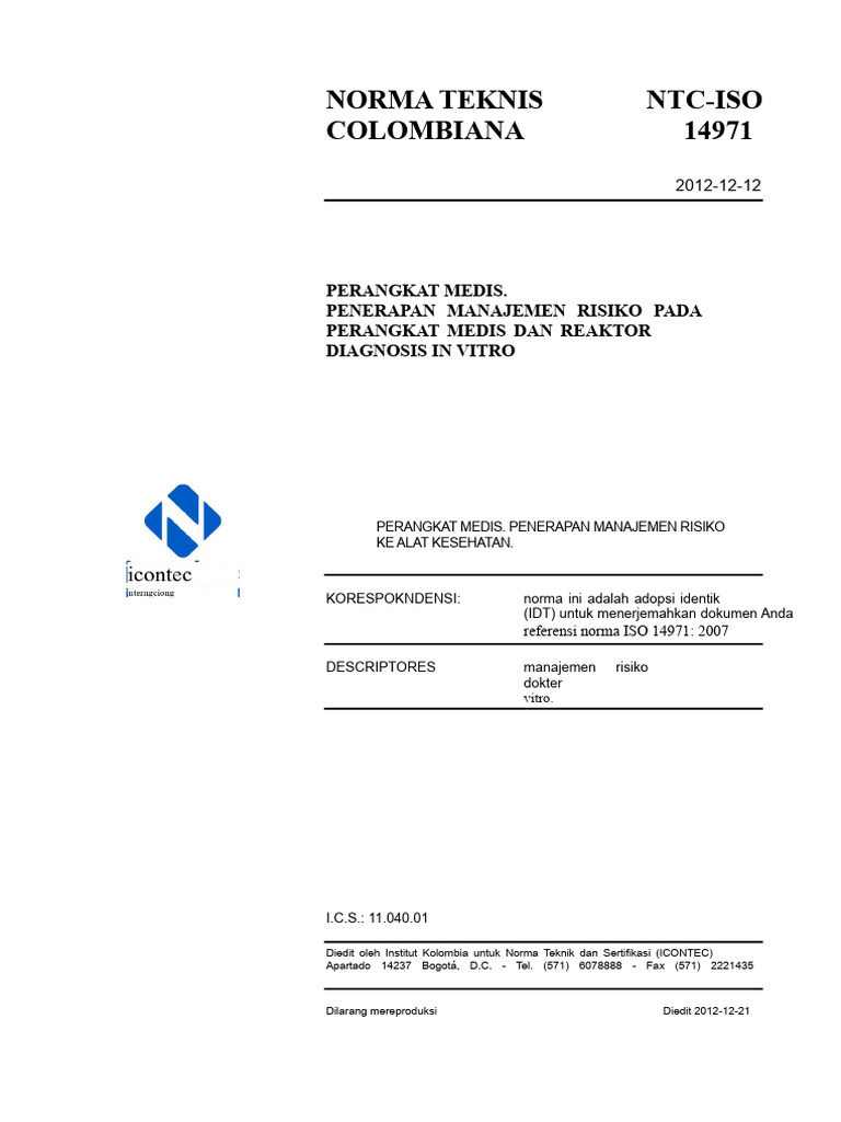 NTC Iso14971 PDF | PDF