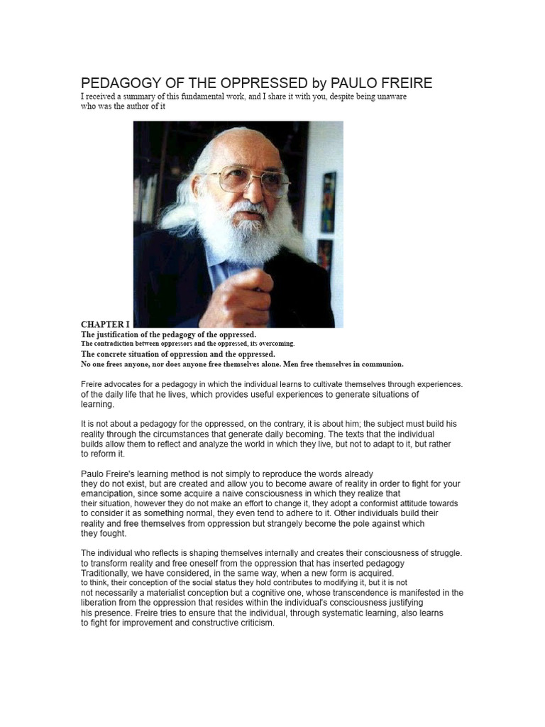 Summary of Freire's Pedagogy of the Oppressed | PDF