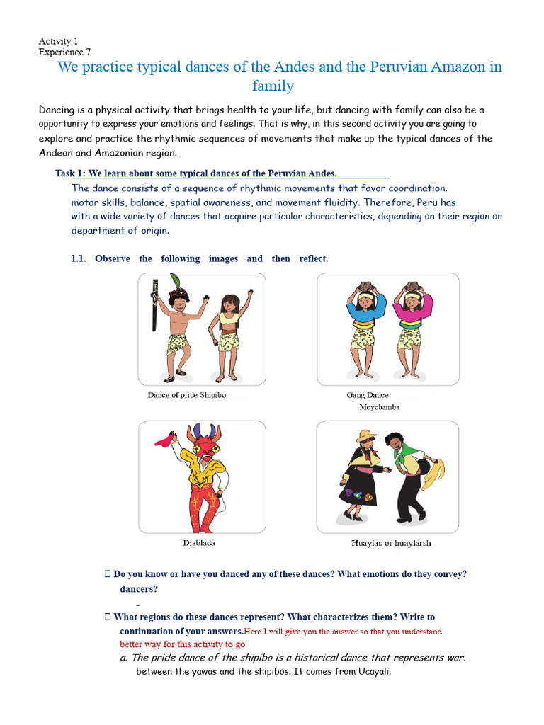 Physical Education 26 - 3rd and 4th (Activity 2 Exp 7) | PDF | Dances ...