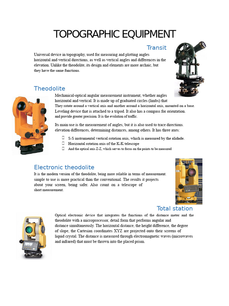 Essential Topographic Equipment Guide | PDF