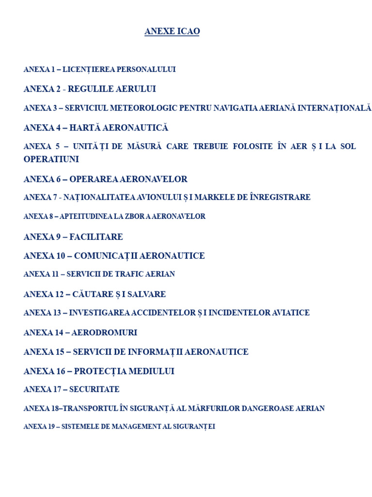 Anexele Icao Și Altele PDF | PDF