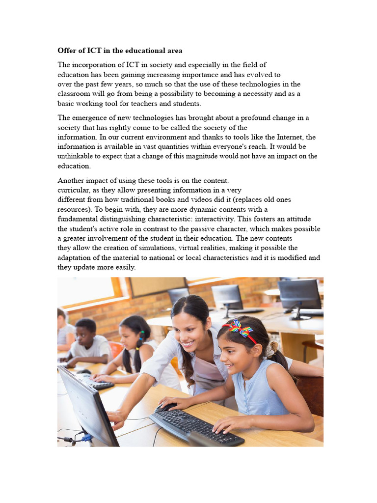 Impact of ICT in Education and Economy | PDF | Educational Technology ...