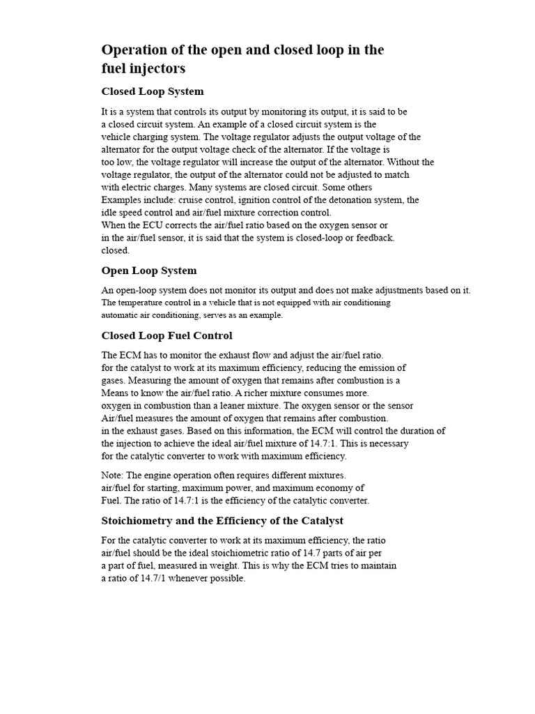 Open and Closed Loop | PDF | Engines