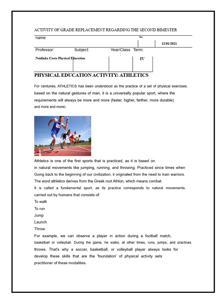 History and Fundamentals of Athletics | PDF | Track And Field | Olympic ...