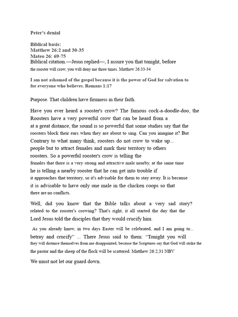 Peter's Denial of Jesus Explained | PDF | Jesus | Saint Peter