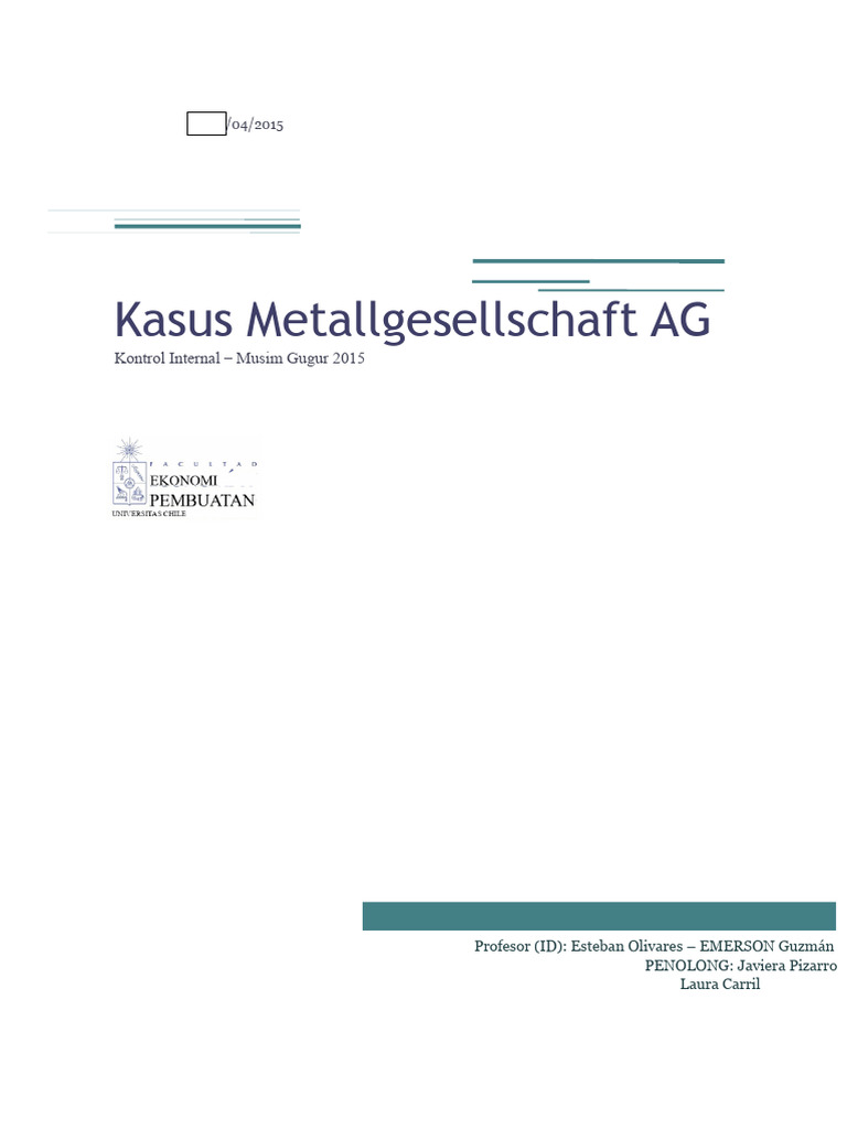 Analisis Kasus Metallgesellschaft AG | PDF