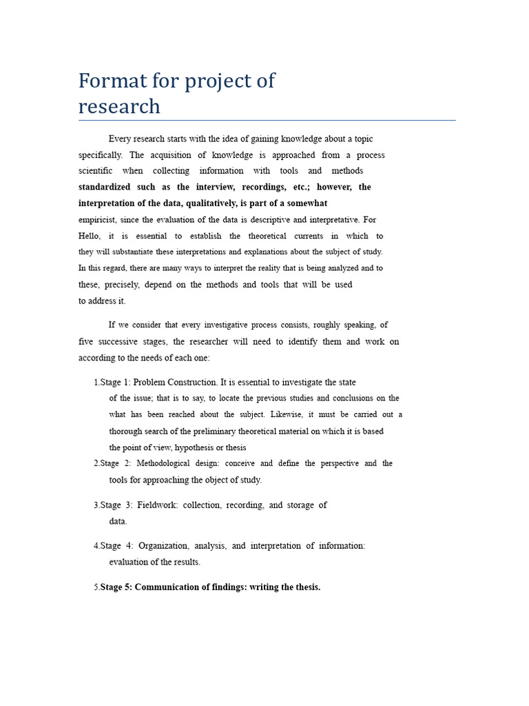Research Project Format Guide | PDF | Methodology | Scientific Method