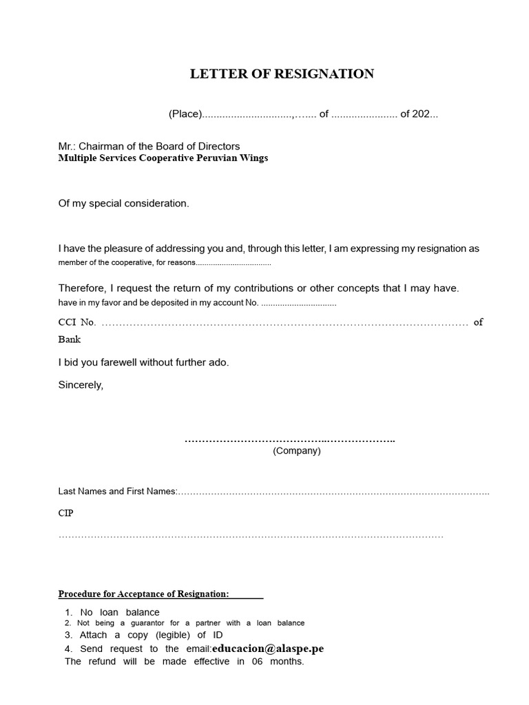 Resignation Request | PDF