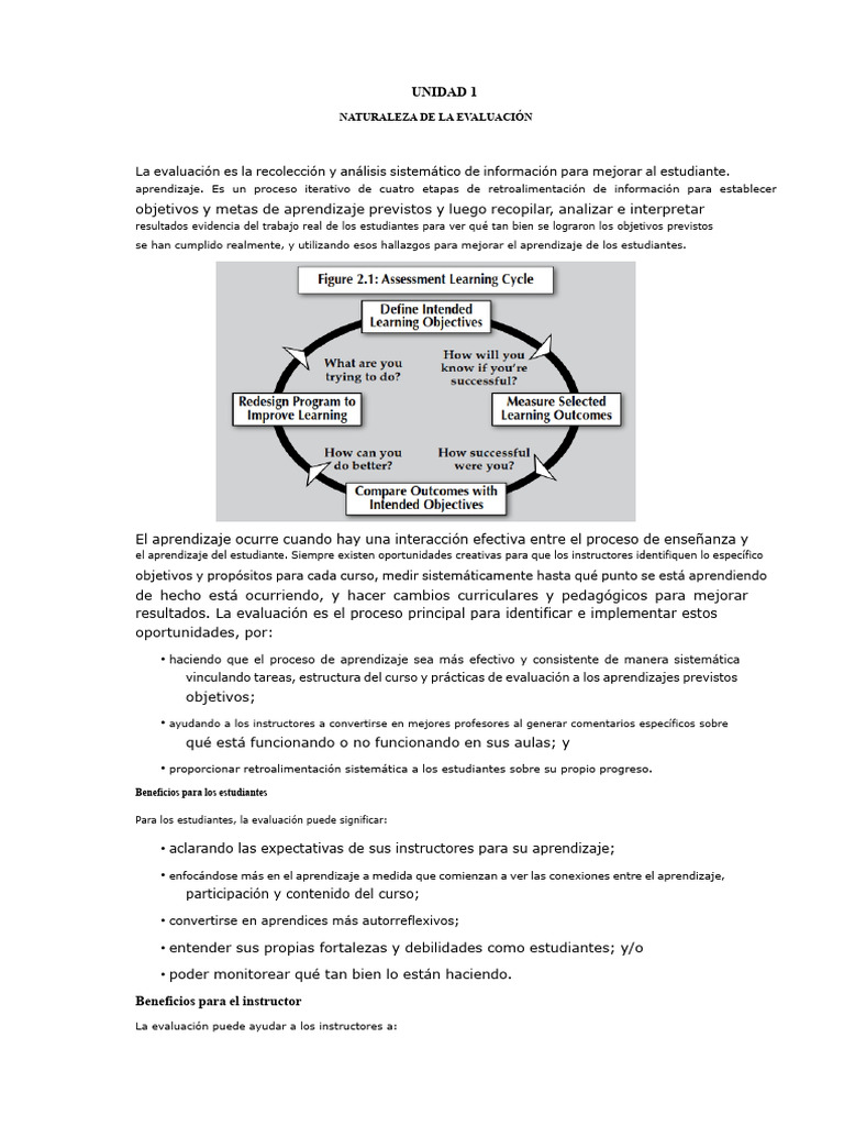 Naturaleza y Principios de Evaluación Educativa | PDF | Evaluación ...