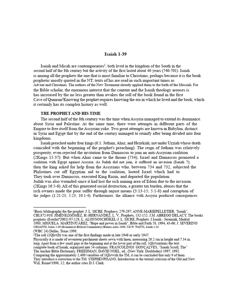 Isaiah 1-39 | PDF | Isaiah | Book Of Isaiah