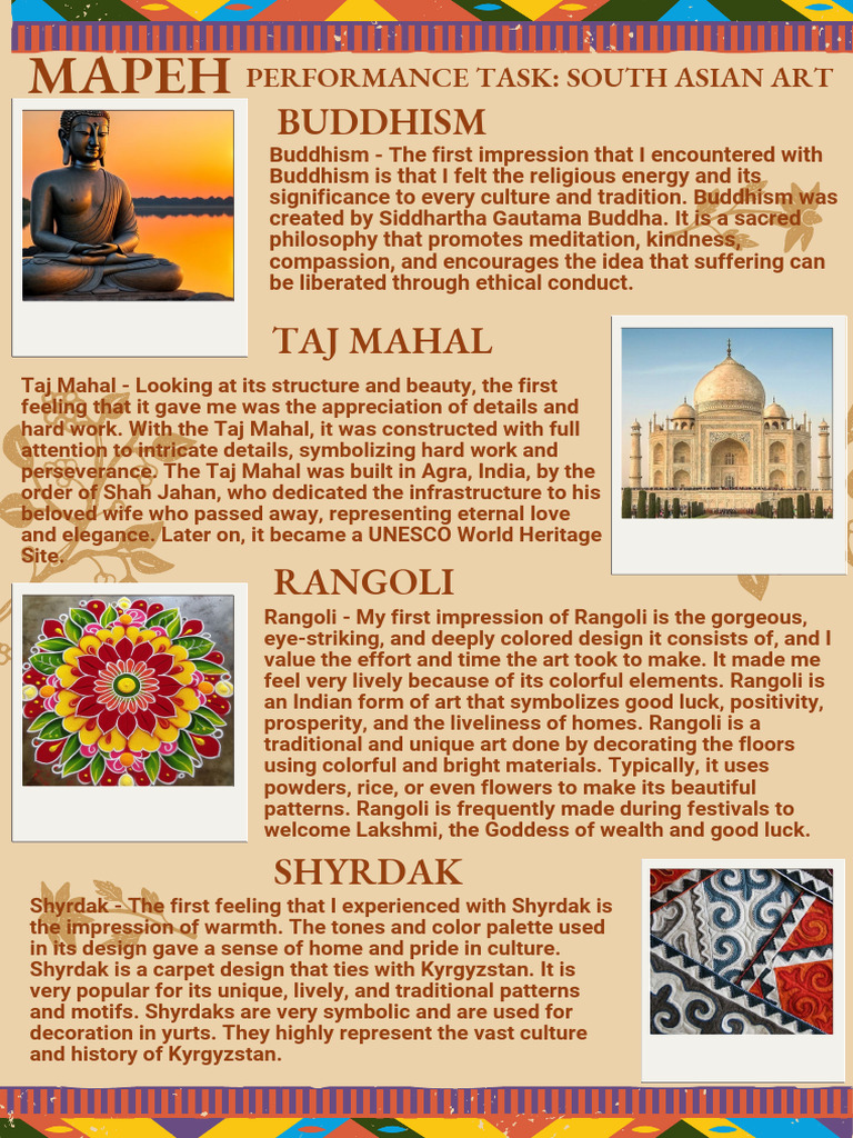 South Asian Art: Buddhism, Taj Mahal, Rangoli | PDF | Nāstika